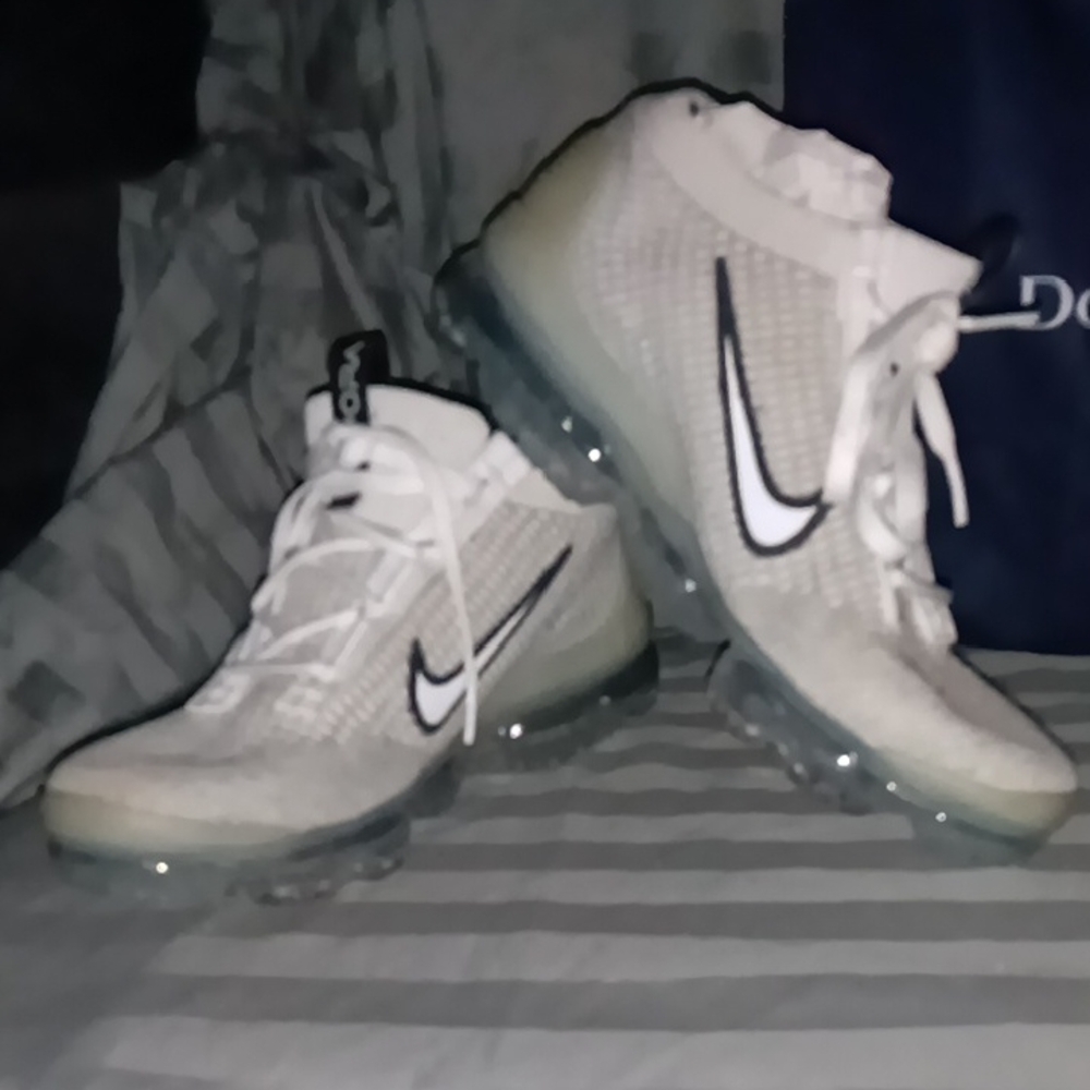 Nike White and Black VaporMax Shoes
